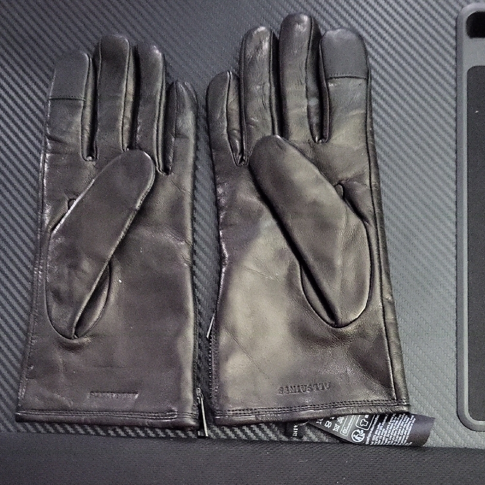 Nwot All Saints‎ Mens Black Leather Gloves Size Medium